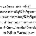 การแสดงรายละเอียดประกอบรายการบัญชีที่สำคัญของงบทดลอง เดือน กันยายน 2569